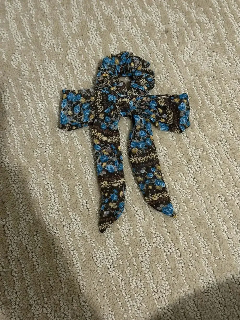 KAXI Floral Print Bow Scrunchie